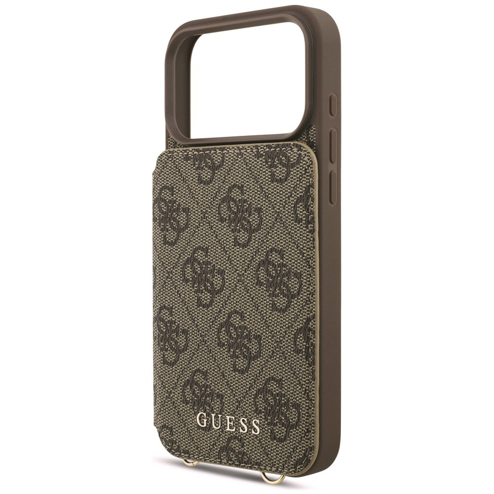 Hülle für Apple iPhone 18 Pro Max / 17 Pro Max, Guess, 4G Crossbody Cardslot, Braun