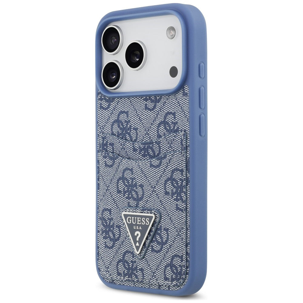 Hülle für Apple iPhone 18 Pro Max / 17 Pro Max, Guess, 4G Double Card Triangle, Blau