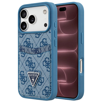Hülle für Apple iPhone 18 Pro Max / 17 Pro Max, Guess, 4G Double Card Triangle, Blau