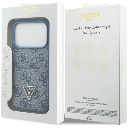 Hülle für Apple iPhone 18 Pro Max / 17 Pro Max, Guess, 4G Double Card Triangle, Blau