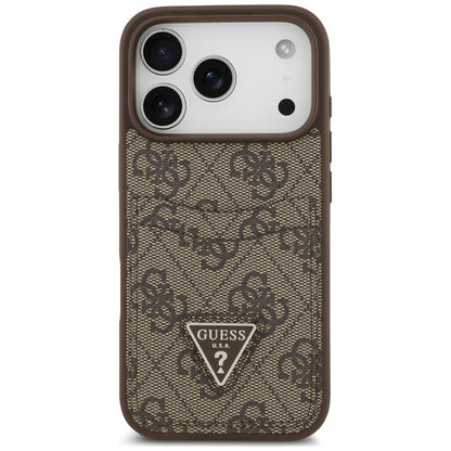 Hülle für Apple iPhone 18 Pro Max / 17 Pro Max, Guess, 4G Double Card Triangle, Braun