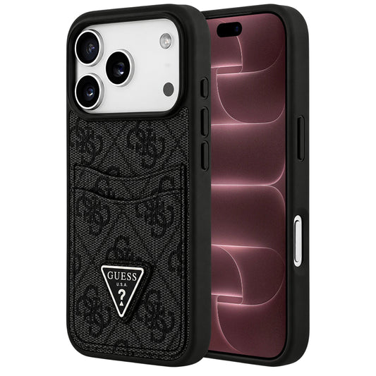 Hoess voor Apple iPhone 18 Pro Max / 17 Pro Max, Guess, 4G Double Card Triangle, zwart