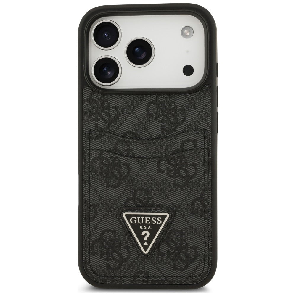 Coque pour Apple iPhone 18 Pro Max / 17 Pro Max, Guess, 4G Double Card Triangle, noire