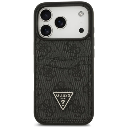 Coque pour Apple iPhone 18 Pro Max / 17 Pro Max, Guess, 4G Double Card Triangle, noire