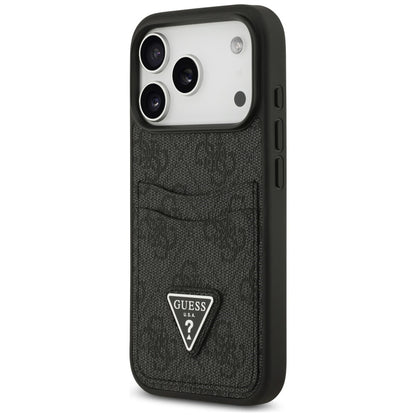 Coque pour Apple iPhone 18 Pro Max / 17 Pro Max, Guess, 4G Double Card Triangle, noire