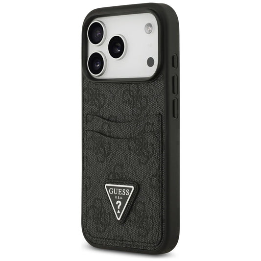 Coque pour Apple iPhone 18 Pro Max / 17 Pro Max, Guess, 4G Double Card Triangle, noire