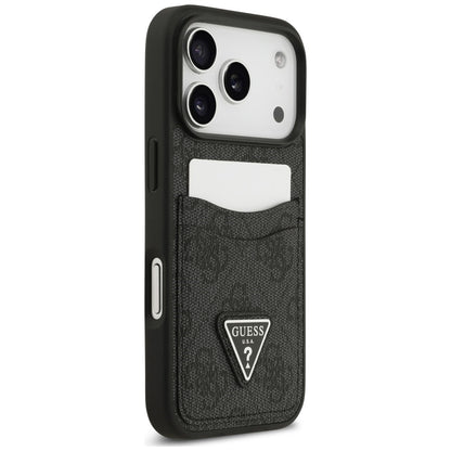 Coque pour Apple iPhone 18 Pro Max / 17 Pro Max, Guess, 4G Double Card Triangle, noire