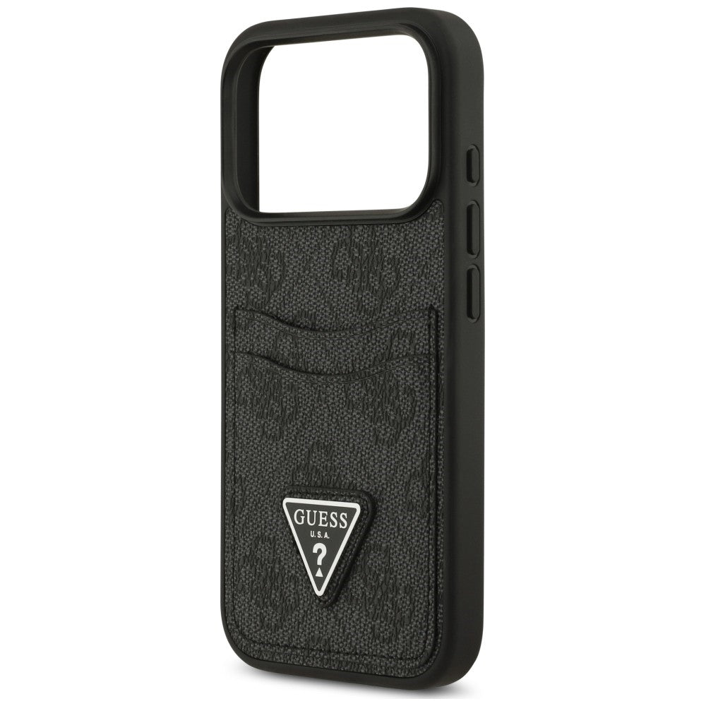 Coque pour Apple iPhone 18 Pro Max / 17 Pro Max, Guess, 4G Double Card Triangle, noire