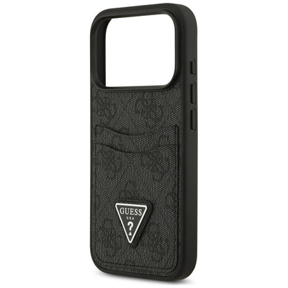 Coque pour Apple iPhone 18 Pro Max / 17 Pro Max, Guess, 4G Double Card Triangle, noire