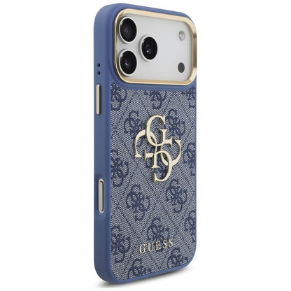 Hülle für Apple iPhone 18 Pro Max / 17 Pro Max, Guess, Big 4G Classic Logo & Big Strap Metal Buttons, Blau
