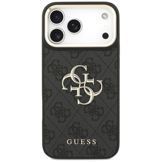 Coque pour Apple iPhone 18 Pro Max / 17 Pro Max, Guess, Big 4G Classic Logo & Big Strap Metal Buttons, noire