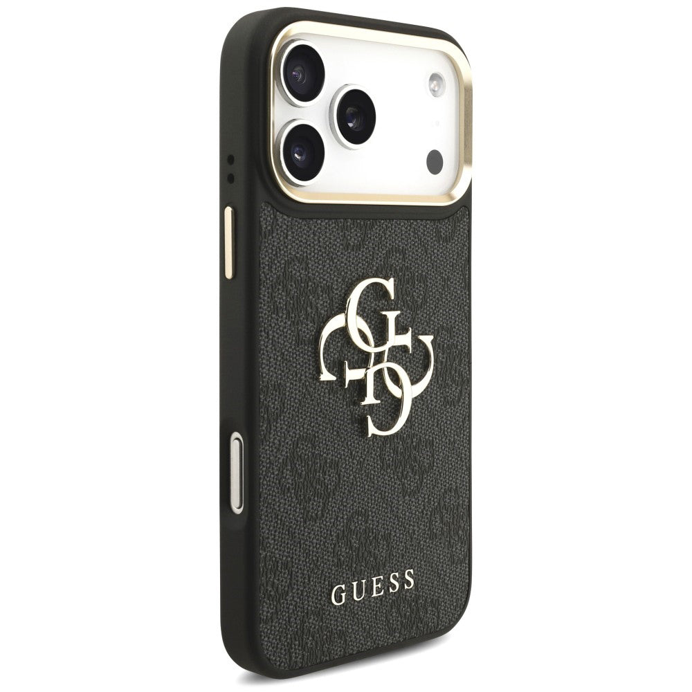Hoesje voor Apple iPhone 18 Pro Max / 17 Pro Max, Guess, Big 4G Classic Logo & Big Strap Metal Buttons, zwart