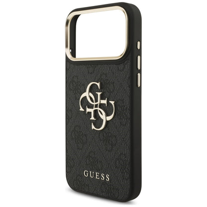Hoesje voor Apple iPhone 18 Pro Max / 17 Pro Max, Guess, Big 4G Classic Logo & Big Strap Metal Buttons, zwart