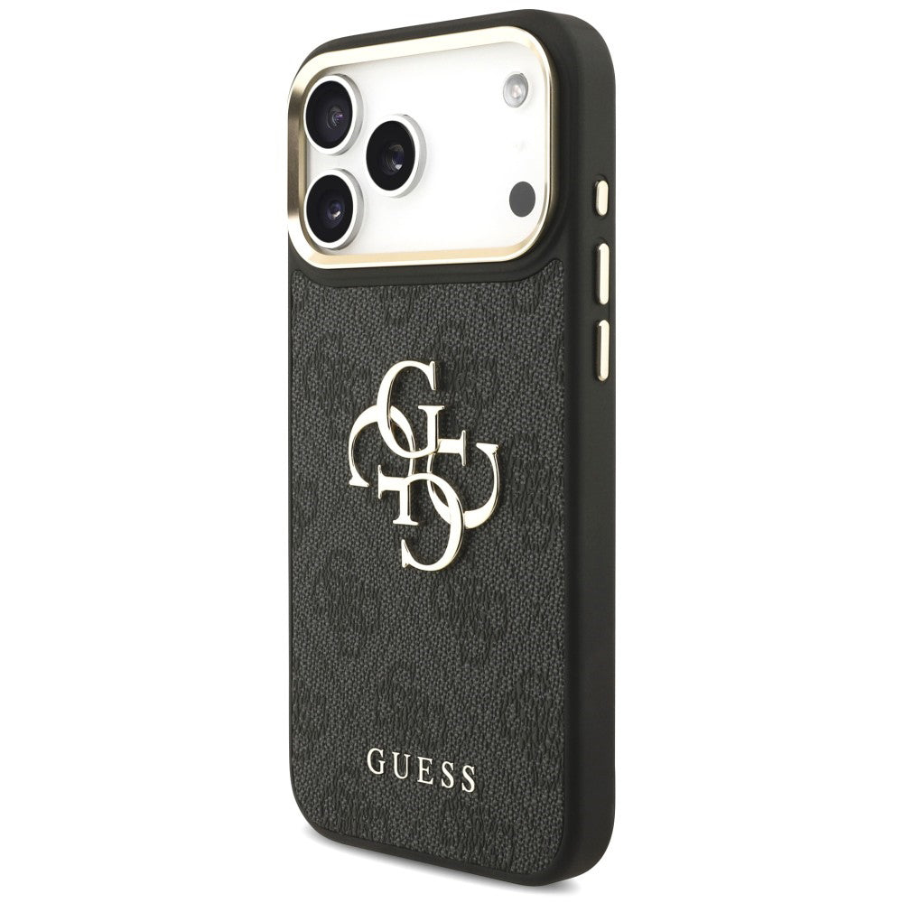 Hoesje voor Apple iPhone 18 Pro Max / 17 Pro Max, Guess, Big 4G Classic Logo & Big Strap Metal Buttons, zwart