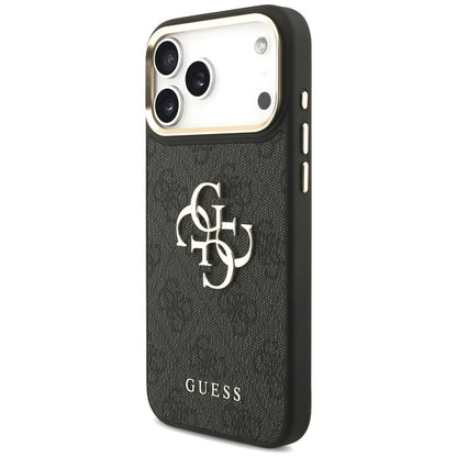 Hoesje voor Apple iPhone 18 Pro Max / 17 Pro Max, Guess, Big 4G Classic Logo & Big Strap Metal Buttons, zwart