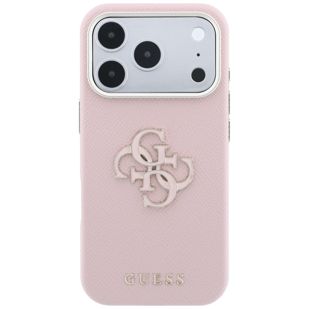 Hülle für Apple iPhone 18 Pro Max / 17 Pro Max, Guess, Geprägtes großes Harzlogo, Rosa