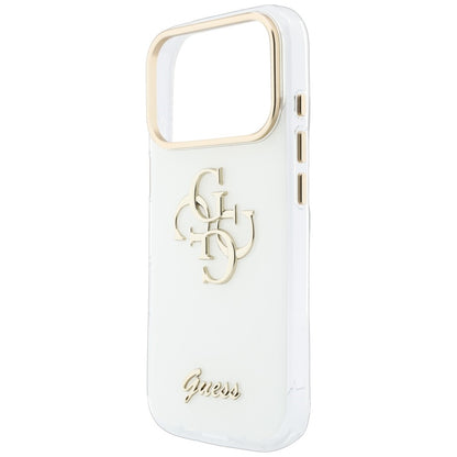 Case for Apple iPhone 18 Pro Max / 17 Pro Max, Guess, IML 4G Metal Script, White