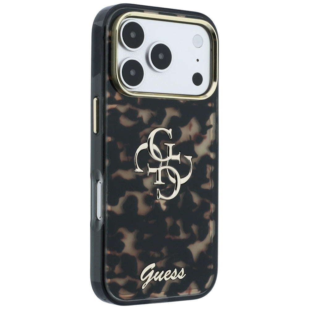 Hoesje voor Apple iPhone 18 Pro Max / 17 Pro Max, Guess, IML 4G Metal Script, Bruin