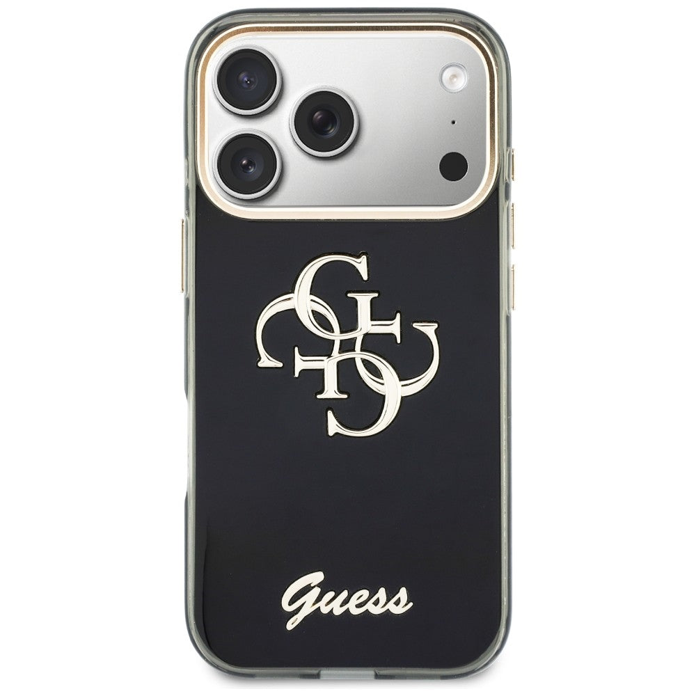 Hoesje voor Apple iPhone 18 Pro Max / 17 Pro Max, Guess, IML 4G Metal Script, Zwart