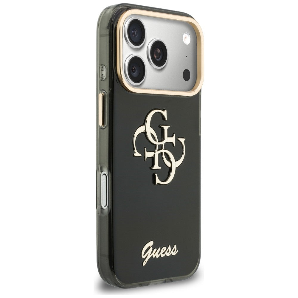 Hoesje voor Apple iPhone 18 Pro Max / 17 Pro Max, Guess, IML 4G Metal Script, Zwart