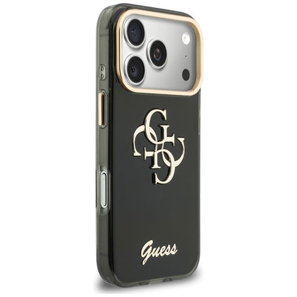 Hoesje voor Apple iPhone 18 Pro Max / 17 Pro Max, Guess, IML 4G Metal Script, Zwart