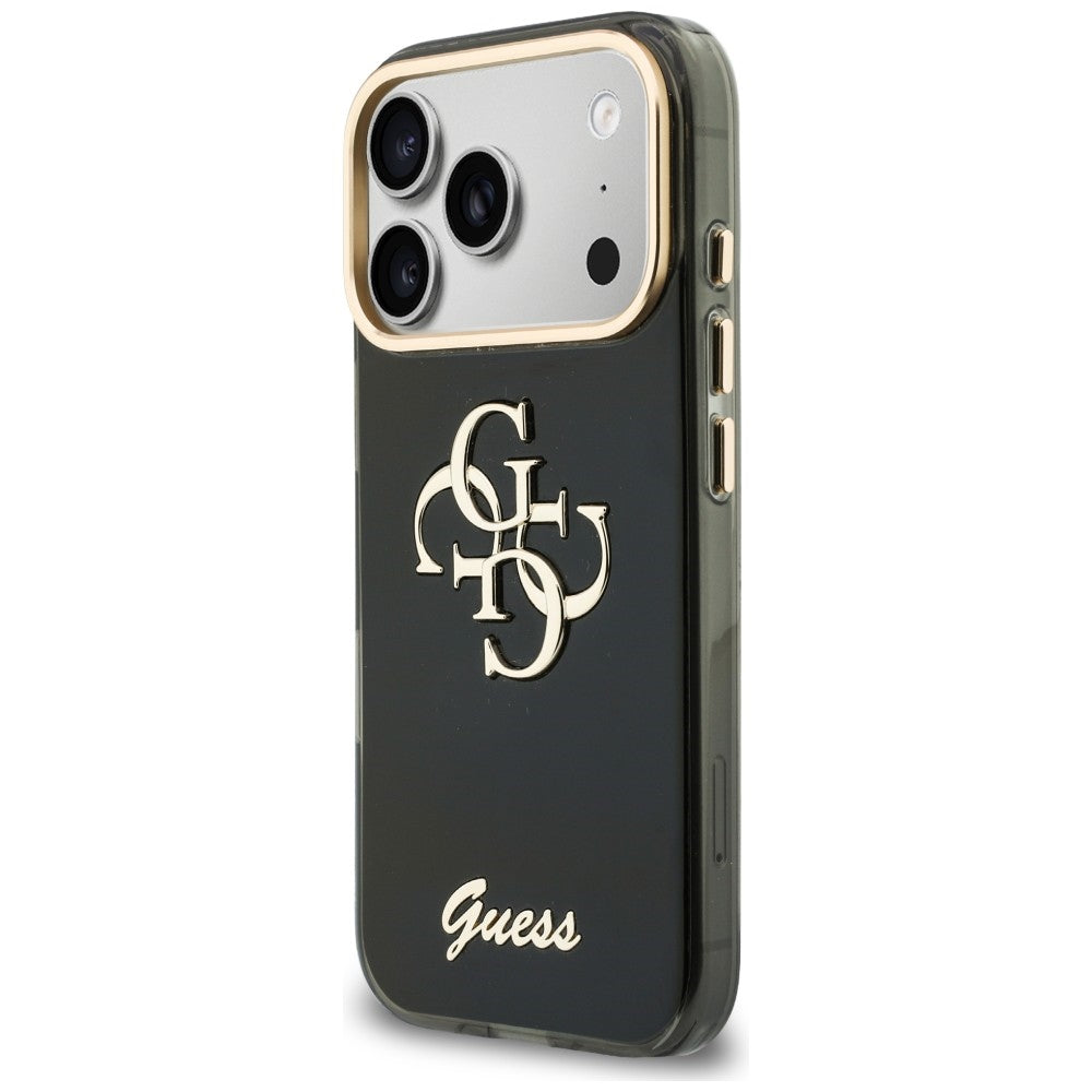 Hoesje voor Apple iPhone 18 Pro Max / 17 Pro Max, Guess, IML 4G Metal Script, Zwart