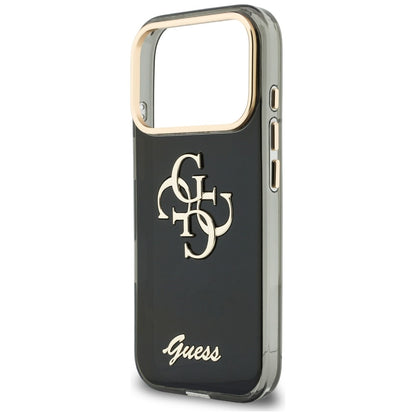 Hoesje voor Apple iPhone 18 Pro Max / 17 Pro Max, Guess, IML 4G Metal Script, Zwart