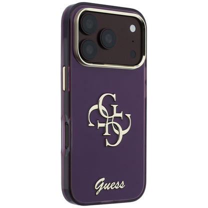 Coque pour Apple iPhone 18 Pro Max / 17 Pro Max, Guess, IML 4G Metal Script, Bordeaux