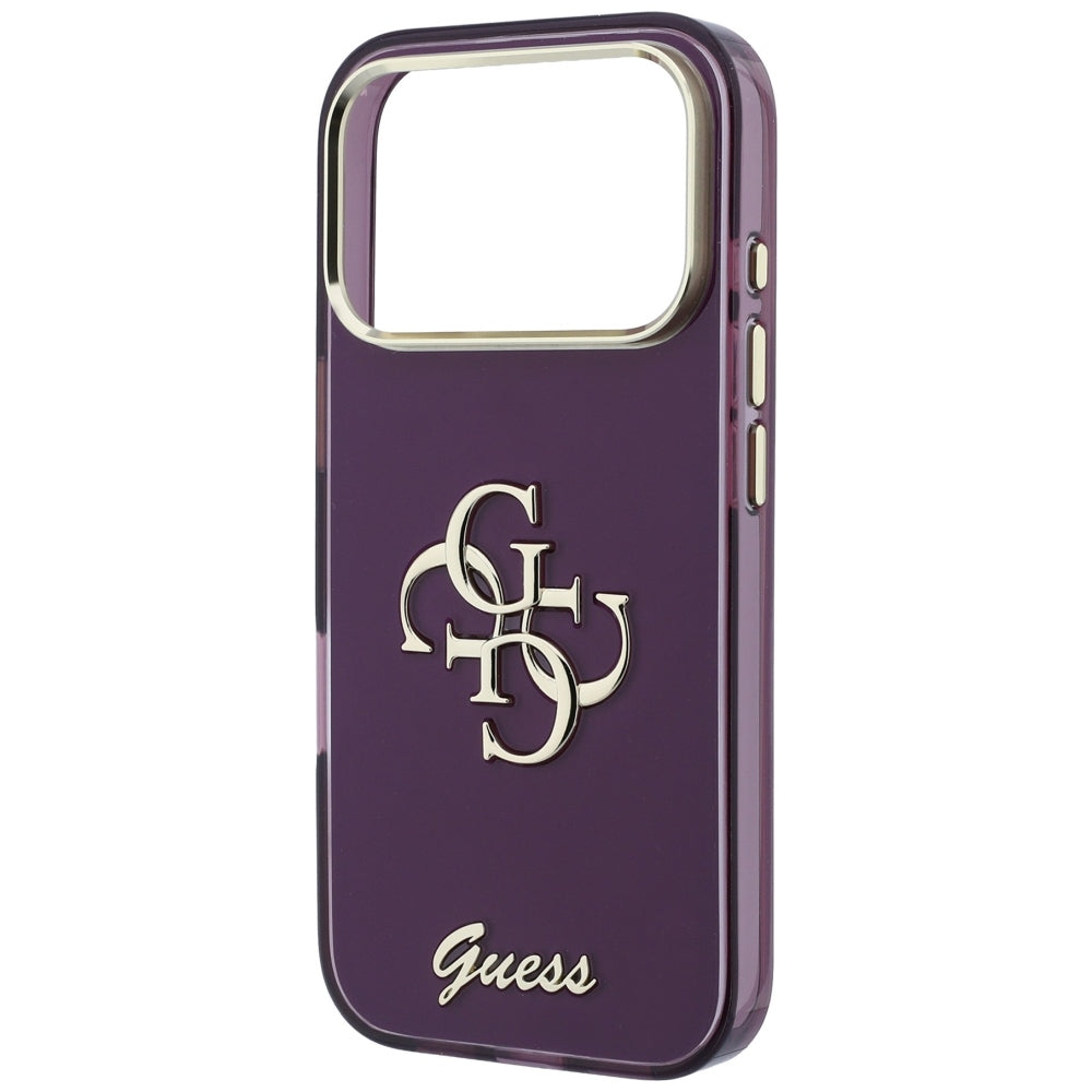 Coque pour Apple iPhone 18 Pro Max / 17 Pro Max, Guess, IML 4G Metal Script, Bordeaux