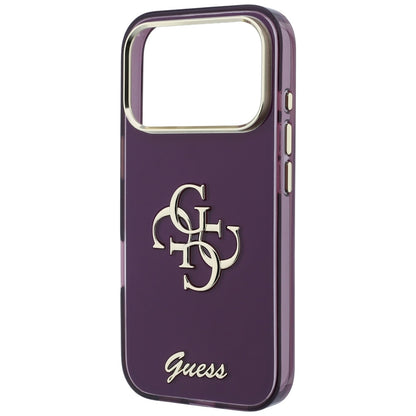 Coque pour Apple iPhone 18 Pro Max / 17 Pro Max, Guess, IML 4G Metal Script, Bordeaux