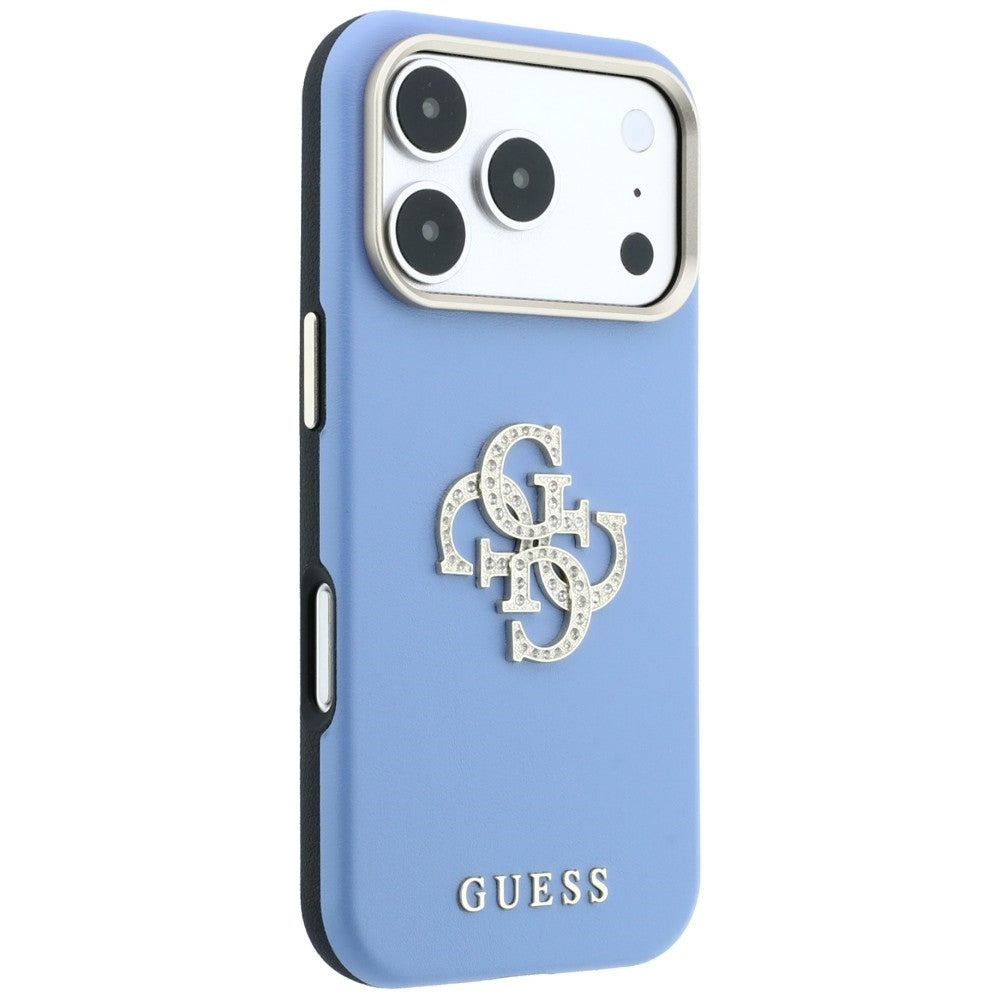 Hoesje voor Apple iPhone 18 Pro Max / 17 Pro Max, Guess, Smooth Big Strass Logo, blauw