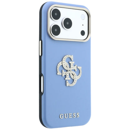 Hoesje voor Apple iPhone 18 Pro Max / 17 Pro Max, Guess, Smooth Big Strass Logo, blauw
