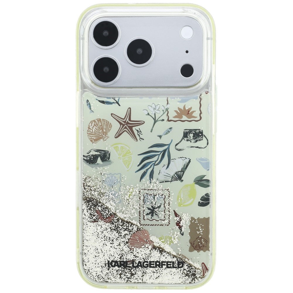 Case for Apple iPhone 18 Pro Max / 17 Pro Max, Karl Lagerfeld, Liquid Glitter Beach and Sand, Beige