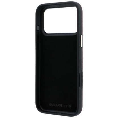 Coque pour Apple iPhone 18 Pro Max / 17 Pro Max, Karl Lagerfeld, Grand logo signature en résine lisse, Bordeaux