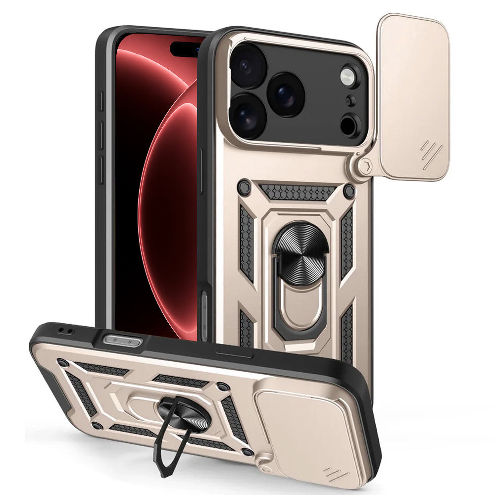 Hoes voor Apple iPhone 18 Pro Max / 17 Pro Max, Techsuit, CamShield, Goudkleurig