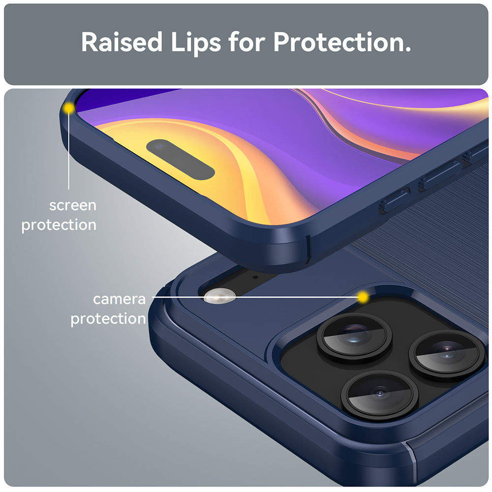 Coque pour Apple iPhone 18 Pro Max / 17 Pro Max, Techsuit, Carbone, Bleue