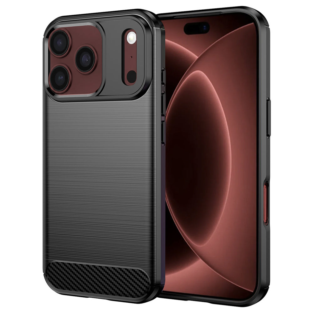 Hoes voor Apple iPhone 18 Pro Max / 17 Pro Max, Techsuit, Carbon, Zwart