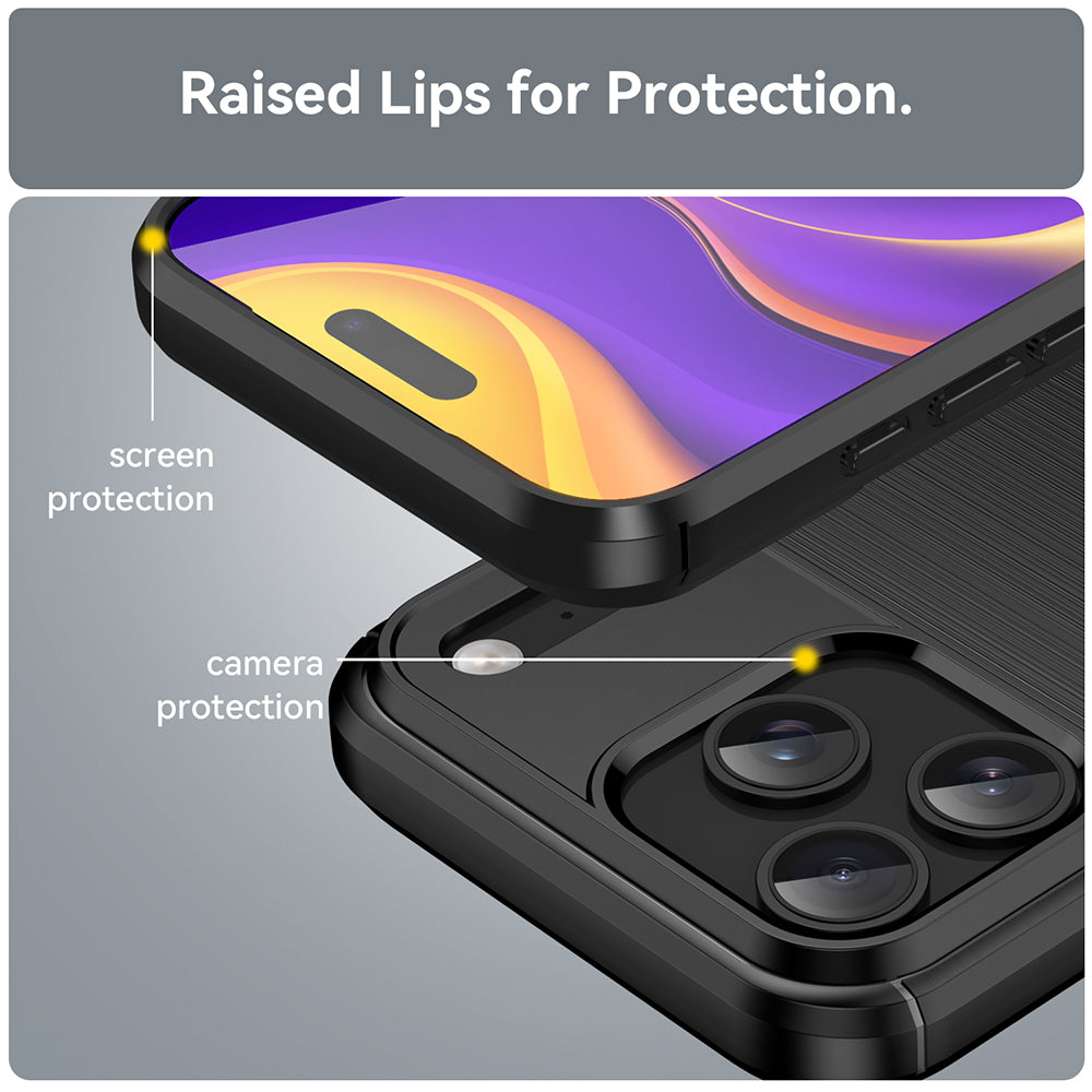 Hoes voor Apple iPhone 18 Pro Max / 17 Pro Max, Techsuit, Carbon, Zwart