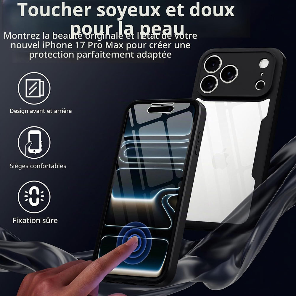 Hülle für Apple iPhone 18 Pro Max / 17 Pro Max, Techsuit, ColorVerse 360, Schwarz