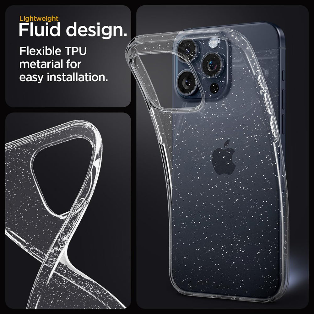 Hoes voor Apple iPhone 18 Pro Max / 17 Pro Max, Techsuit, SparkleSkin, Transparant
