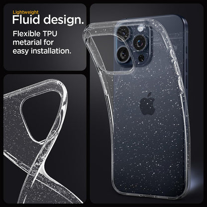 Hoes voor Apple iPhone 18 Pro Max / 17 Pro Max, Techsuit, SparkleSkin, Transparant
