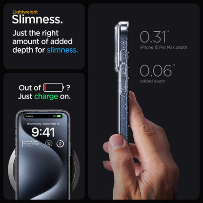 Hoes voor Apple iPhone 18 Pro Max / 17 Pro Max, Techsuit, SparkleSkin, Transparant