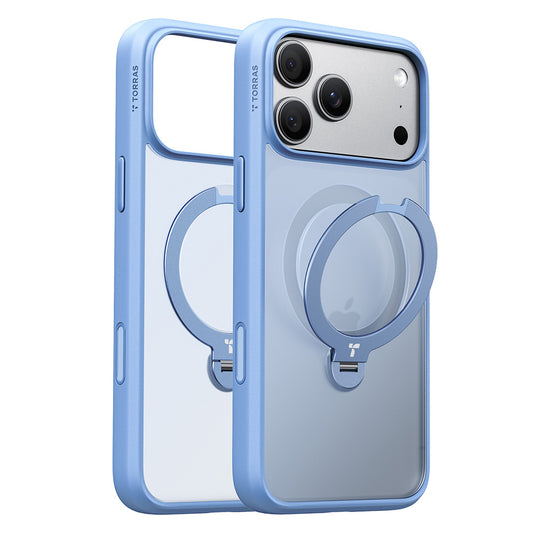 MagSafe-hoes voor Apple iPhone 18 Pro Max / 17 Pro Max, Torras, Ostand Spin, Blauw