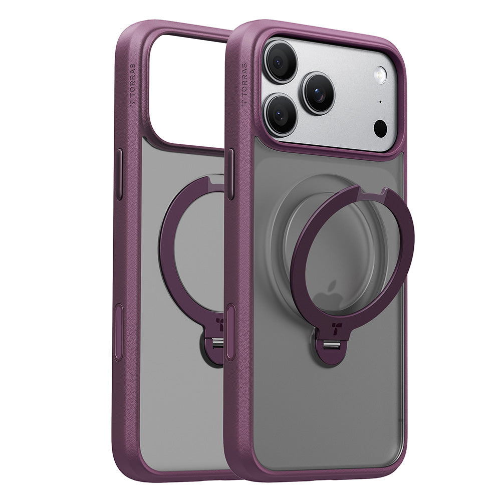 Coque MagSafe pour Apple iPhone 18 Pro Max / 17 Pro Max, Torras, Ostand Spin, Violet