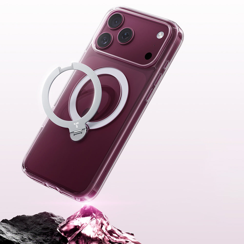 Coque MagSafe pour Apple iPhone 18 Pro Max / 17 Pro Max, Torras, Ostand Spin, Transparente
