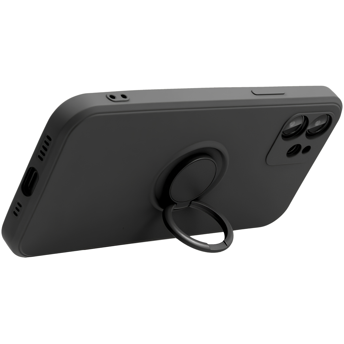 Coque pour Apple iPhone 16 Pro, OEM, Anneau en silicone, Noire