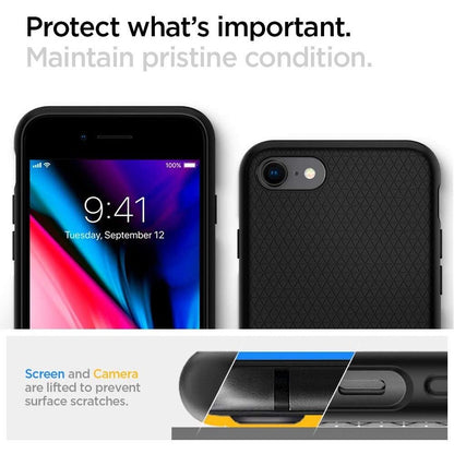 Étui pour Apple iPhone SE (2022) / SE (2020) / 8 / 7, Spigen, Liquid Air, Noir 042CS20511