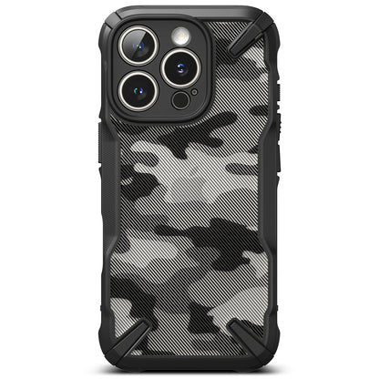 Hoesje voor Apple iPhone 16 Pro Max, Ringke, Fusion X Camo, Zwart 