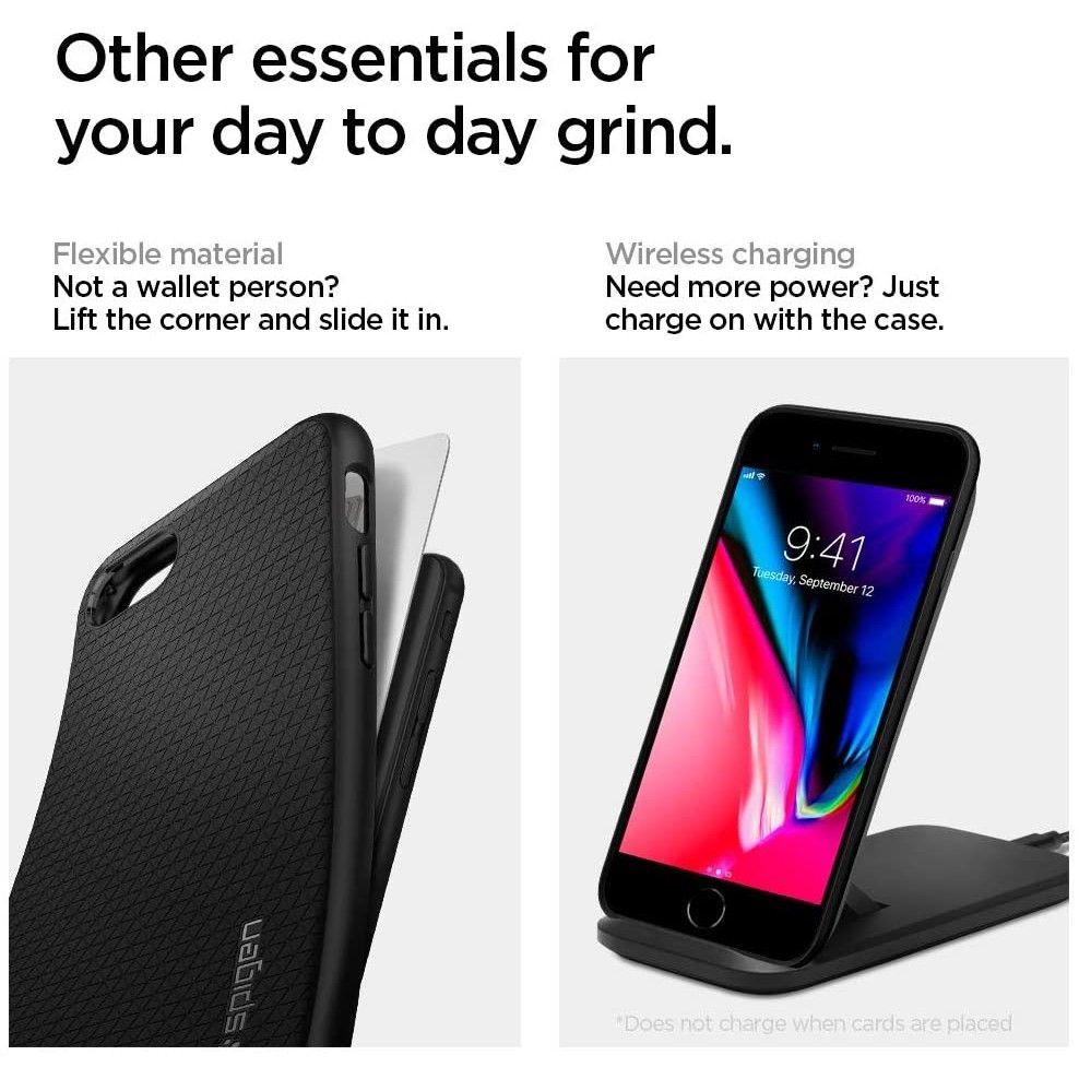 Étui pour Apple iPhone SE (2022) / SE (2020) / 8 / 7, Spigen, Liquid Air, Noir 042CS20511
