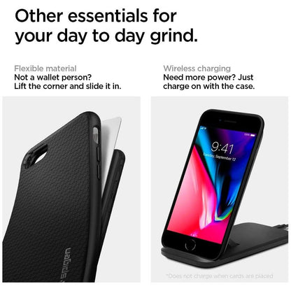 Étui pour Apple iPhone SE (2022) / SE (2020) / 8 / 7, Spigen, Liquid Air, Noir 042CS20511